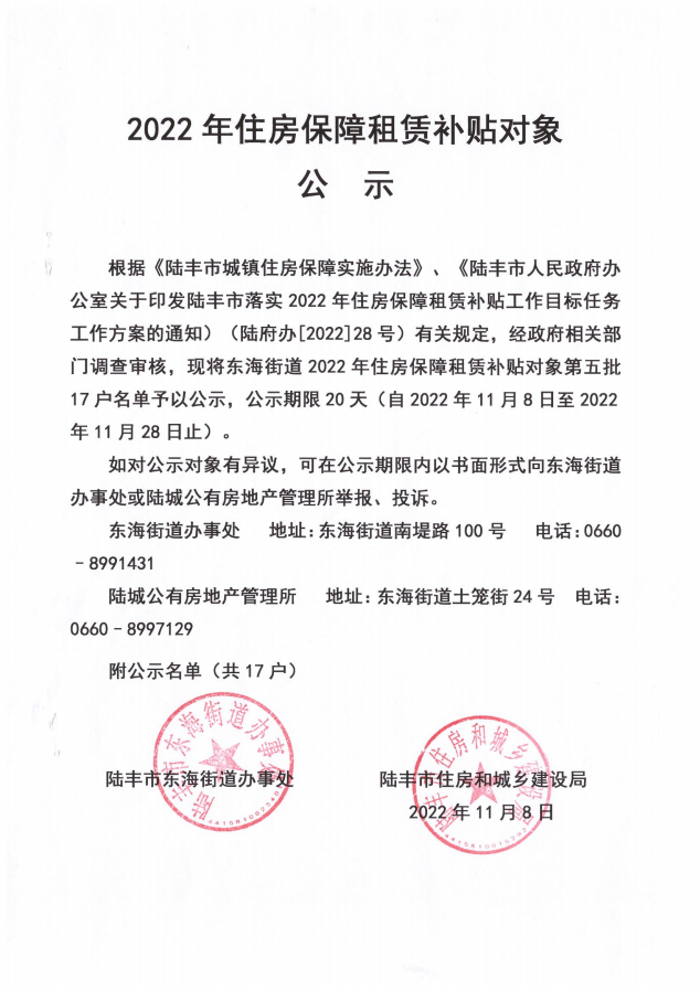 2022年度保障房租赁补贴对象公示（东海17户）第五批.jpg