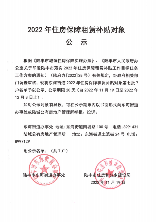 2022年度保障房租赁补贴对象公示（东海7户）第七批1.png